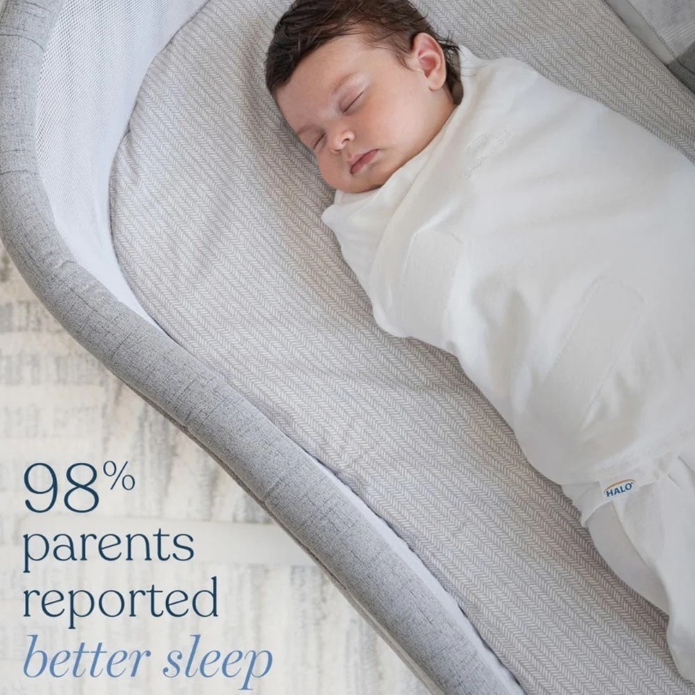 Halo SleepSack Swaddle Micro-Fleece TOG 3.0 Cream White Small 3-6 Months NWT - Picture 3 of 15